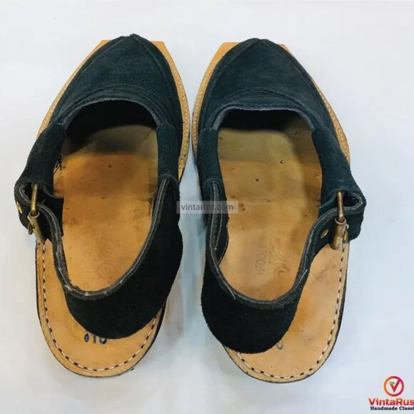 Authentic Peshawari Chappal for Men, Black Suede Handmade Footwear